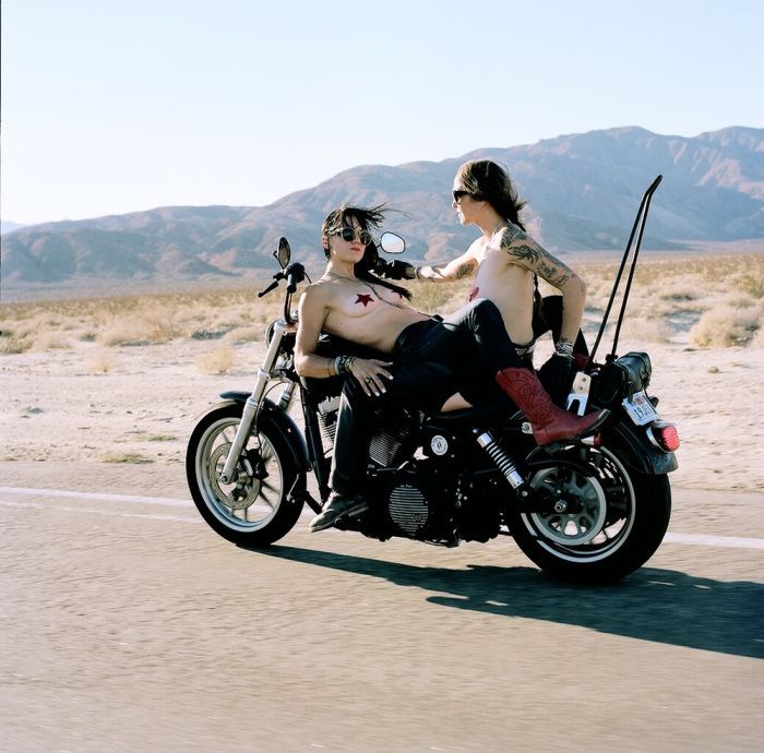 Girls on a motorcycle in Hovrach